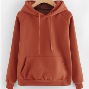 Drawstring Hoodie Shein Kangaroo Pocket